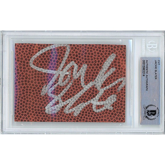 Jackie Slater Autographed Football Cut Los Angeles Rams Beckett Authentic Slab - Picture 1 of 5